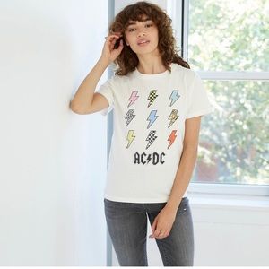 Target AC/DC band T-shirt in cream.